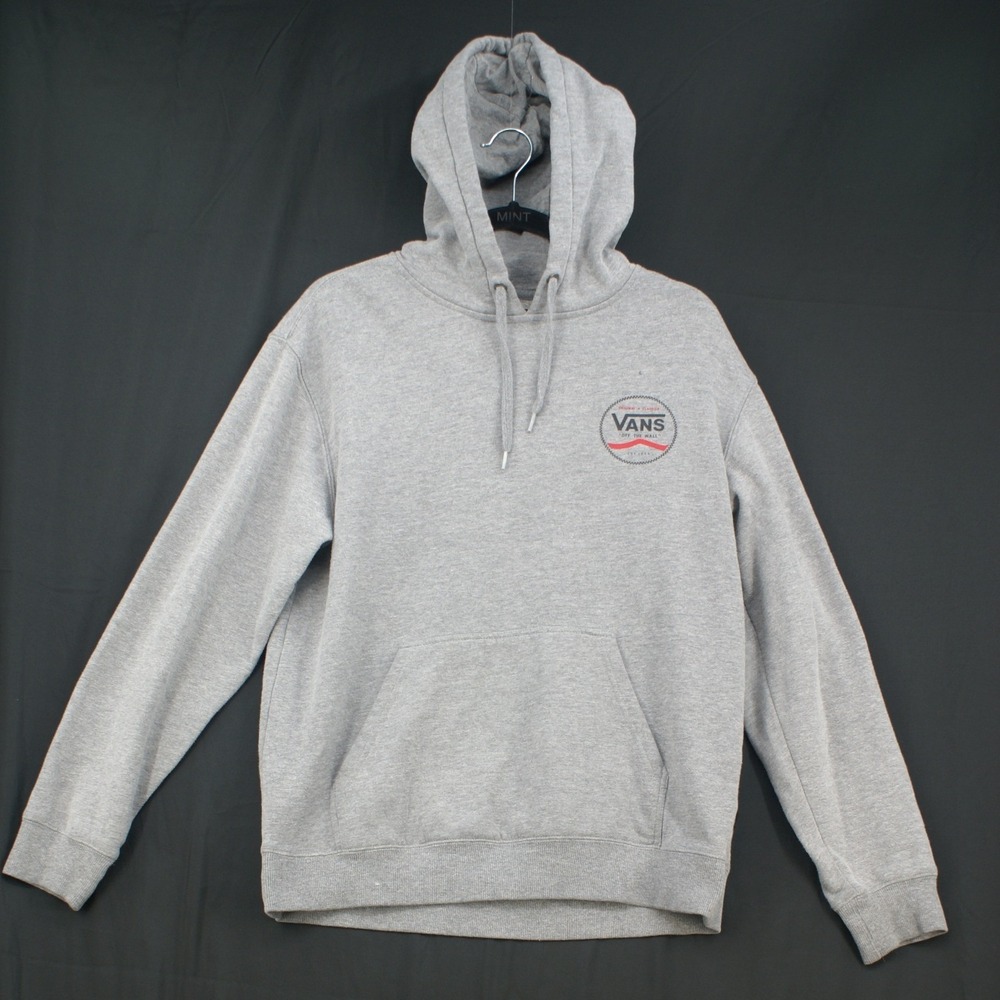 Vans Original Classics Off The Wall Hoodie Mens M Gray 1966 Logo Skate Pullover
